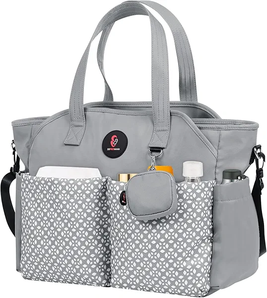 Diaper Bag Tote: Large Tote Baby Bag Boy Diaper Bag Stylish Girl Diaper Bag,Shoulder Mommy Bag Grey