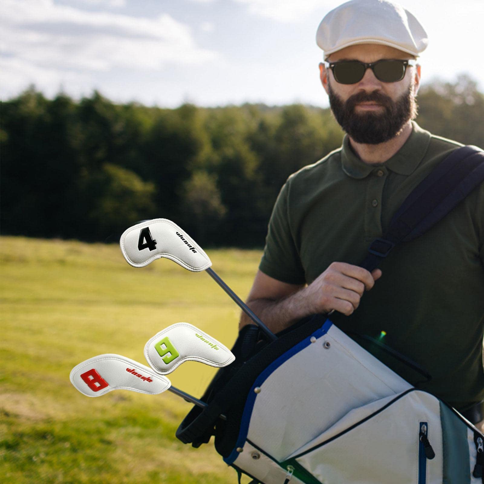 Fer Golf - Couvre-Chefs Fer Golf étanches Couvre- | Évitement Collision Reliure étendu Protection Anti-Rayures en Cuir PU pour Club f