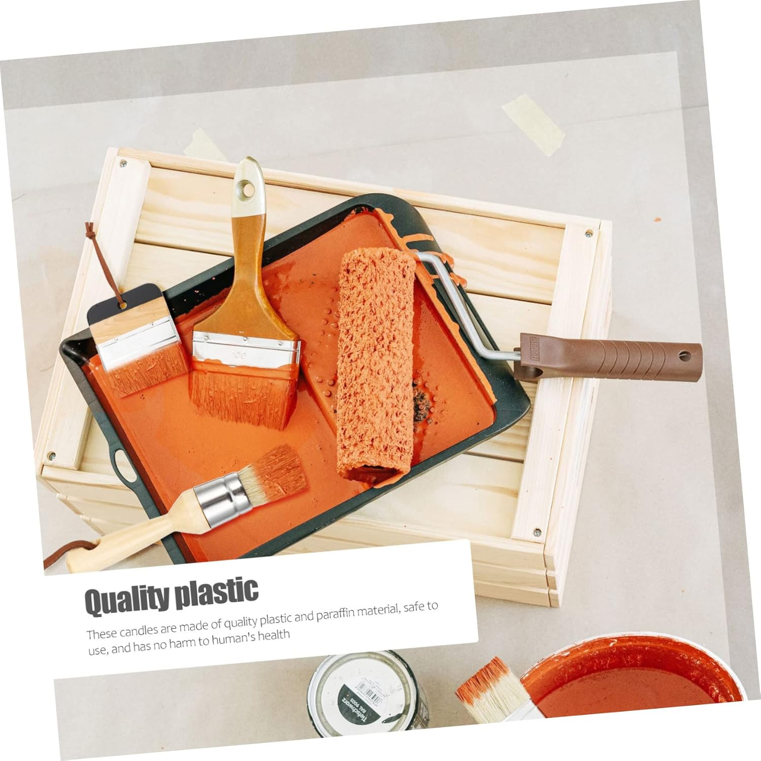 1set Round Paint Brushes for Varnish Wooden Handle Brush Household Painting Smooth Bristle Tools for Crafts and Furniture Finishing