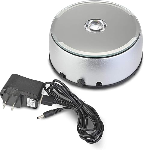 Miniatura 4 de ASENTE Soporte de exhibición giratorio de 4 LED, base de luz de escultura de vidrio y base iluminada para arte de vidrio, base de exhibición de luz,