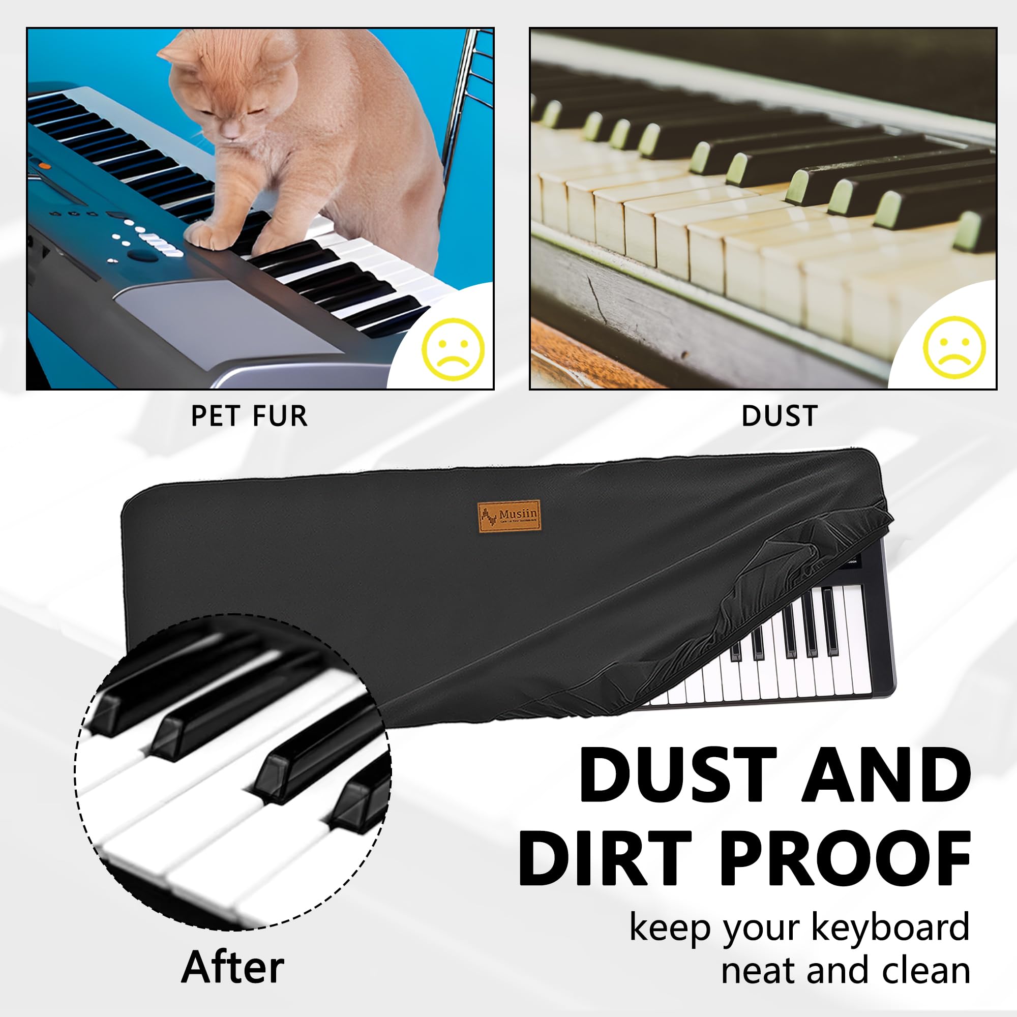 Musiin Pro Shield: Ultimate Stretch-fit Chinlon Keyboard Cover - Water & Dust Resistant protection, Compatible with Roland FANTOM-06 synthesizer cover