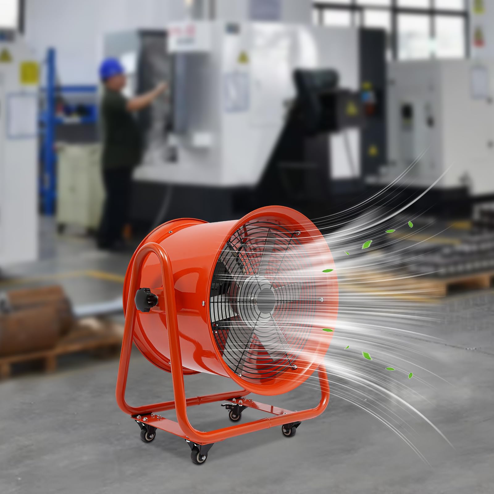 Ventilatore a tamburo, ventilatore industriale, 15000 CFM, inclinazione regolabile a 90°, ventilatore a pavimento, macchina eolica per magazzino, officina, fabbrica, cantina