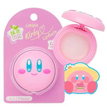Licensed Kirby Milk Lip Balm for Girls, Cute Lip Balms for Women with Vitamin E, Honey, Shea Butter & Matcha Made in Japan, Kawaii Lip Balm & Lip Moisturizer for Dry Cracked Lips, MILK