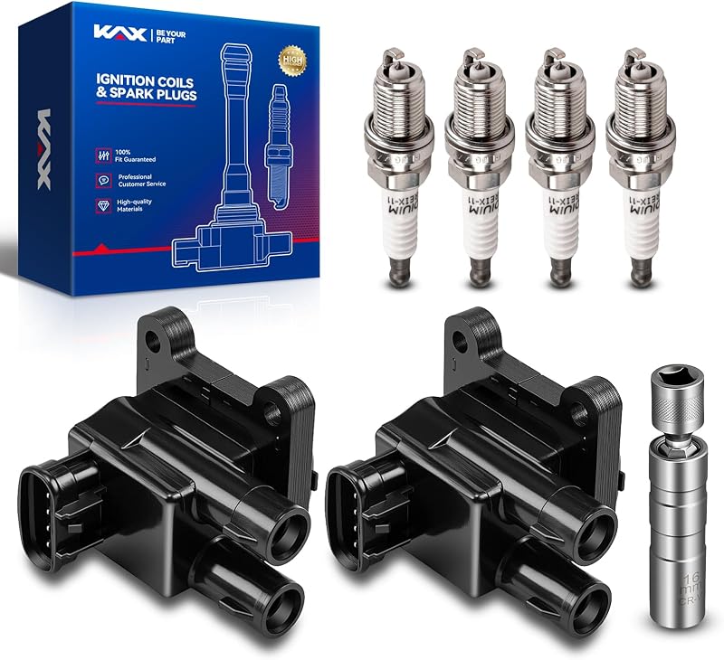 Kit de 2 bobinas de ignição e 4 velas KAX para Toyota Corolla 1998–1999 – Conjunto com ferramenta