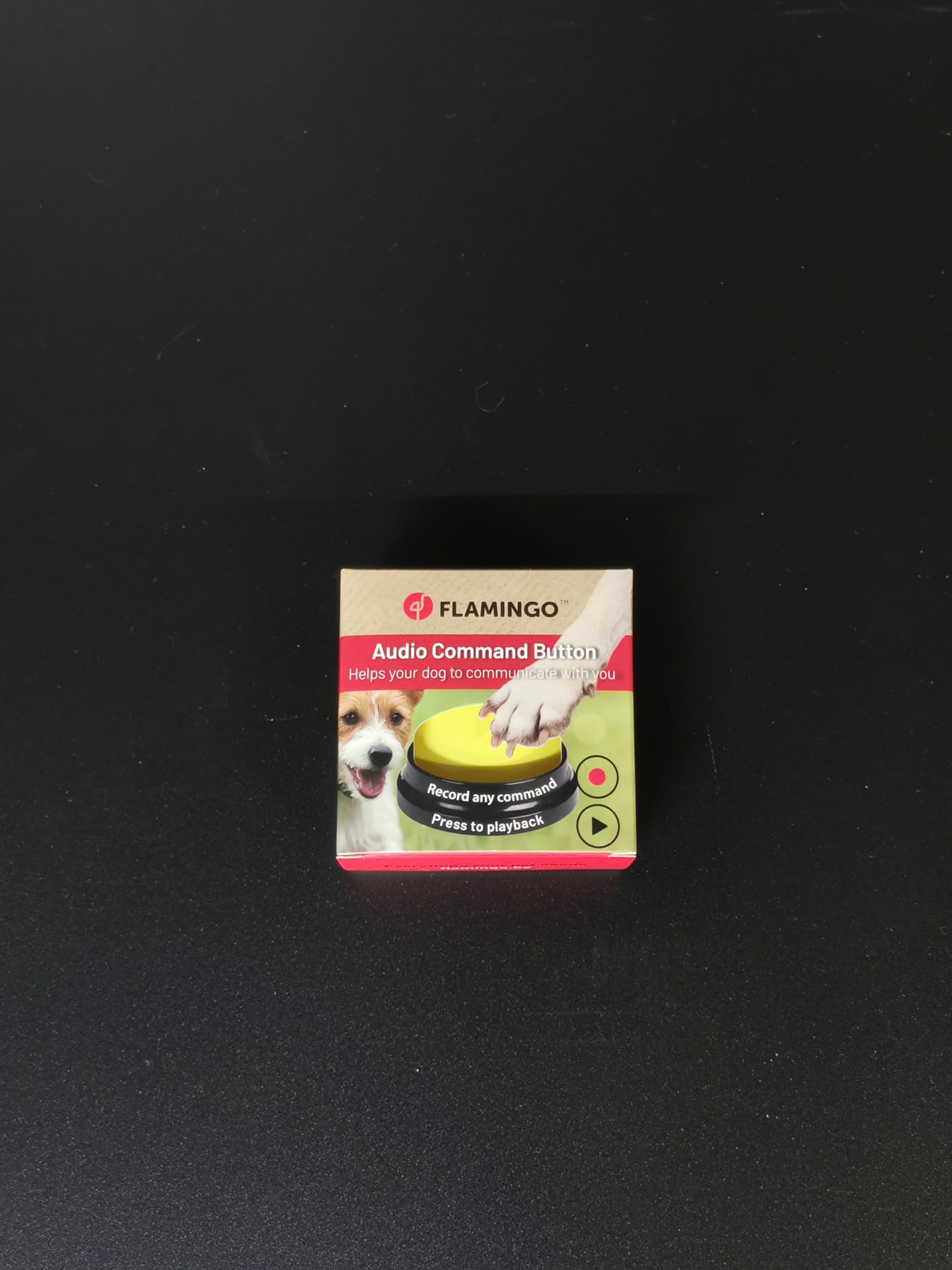 Flamingo Bouton de Communication Karao pour Chien - Diamètre de 8,8cm - Plusieurs Versions - Utilisez Plusieurs Boutons pour enregistrer différentes Instructions - Pas de Choix de Couleur Possible