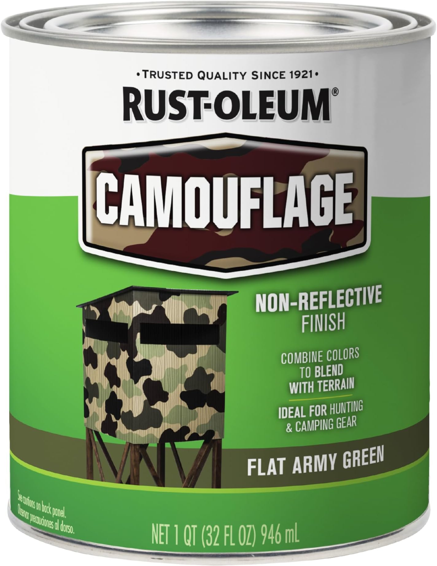 379561 Specialty Camouflage Paint, Quart, Flat Army Green, (Pack of 1)