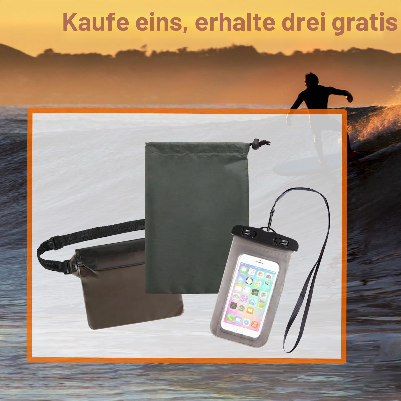 Dry Bag Rucksack,20L IPX8 wasserdichte Rucksack Rolltop mit Handyhülle,Wasserfester Tasche Schwimmen Wassersack,Seesack Rucksack für Kajak, Strand, Rafting, Bootfahren, Wandern, Camping