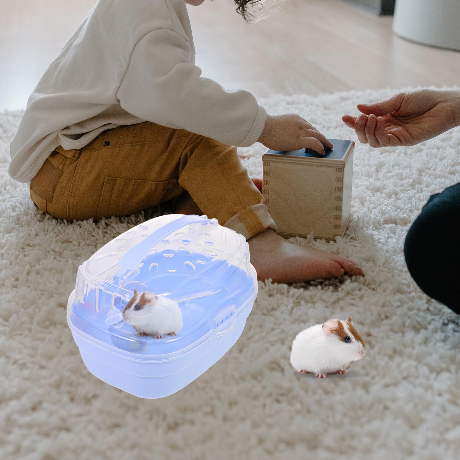 ibasenice Hamsterkäfig Klein Tragbare Hamstertransportbox Käfig Für Hamster Und Chinchilla Mit Lüftung Für Reisen Und Ausflüge