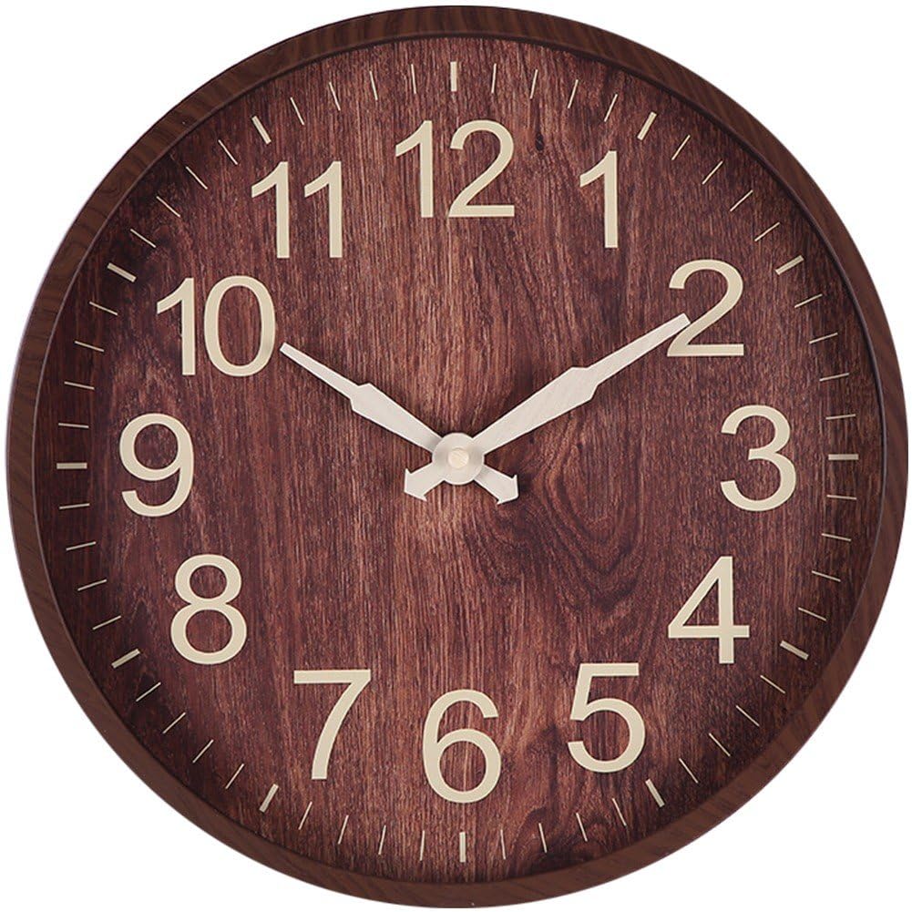 Horloge ronde suspendue silencieuse moderne pour salon et bureau
