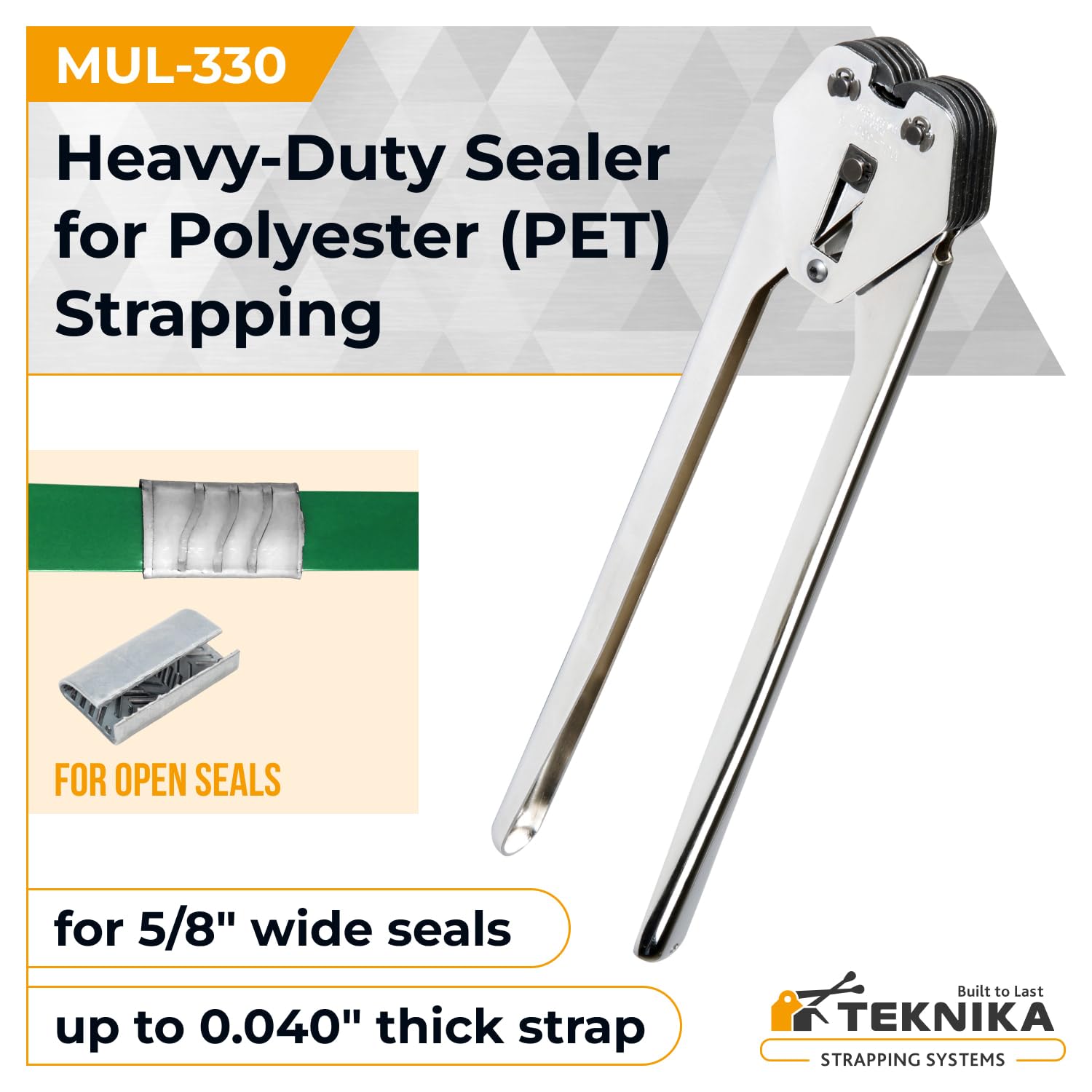 Teknika MUL-330 Heavy Duty Sealer for PET Strapping, 5/8