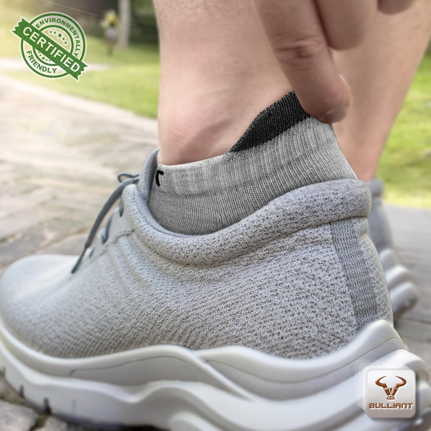 BULLIANT Men Running Socks,Active Ankle Socks No Show For Men With Cushioned Footbed Arch Support Breathable Wicking - Image 3