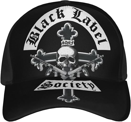 Miniatura 2 de Black Rock Label Music Society Band Logo Gorra de béisbol ajustable Sombrero casual al aire libre Sun Chapeau Unisex Negro, Negro -