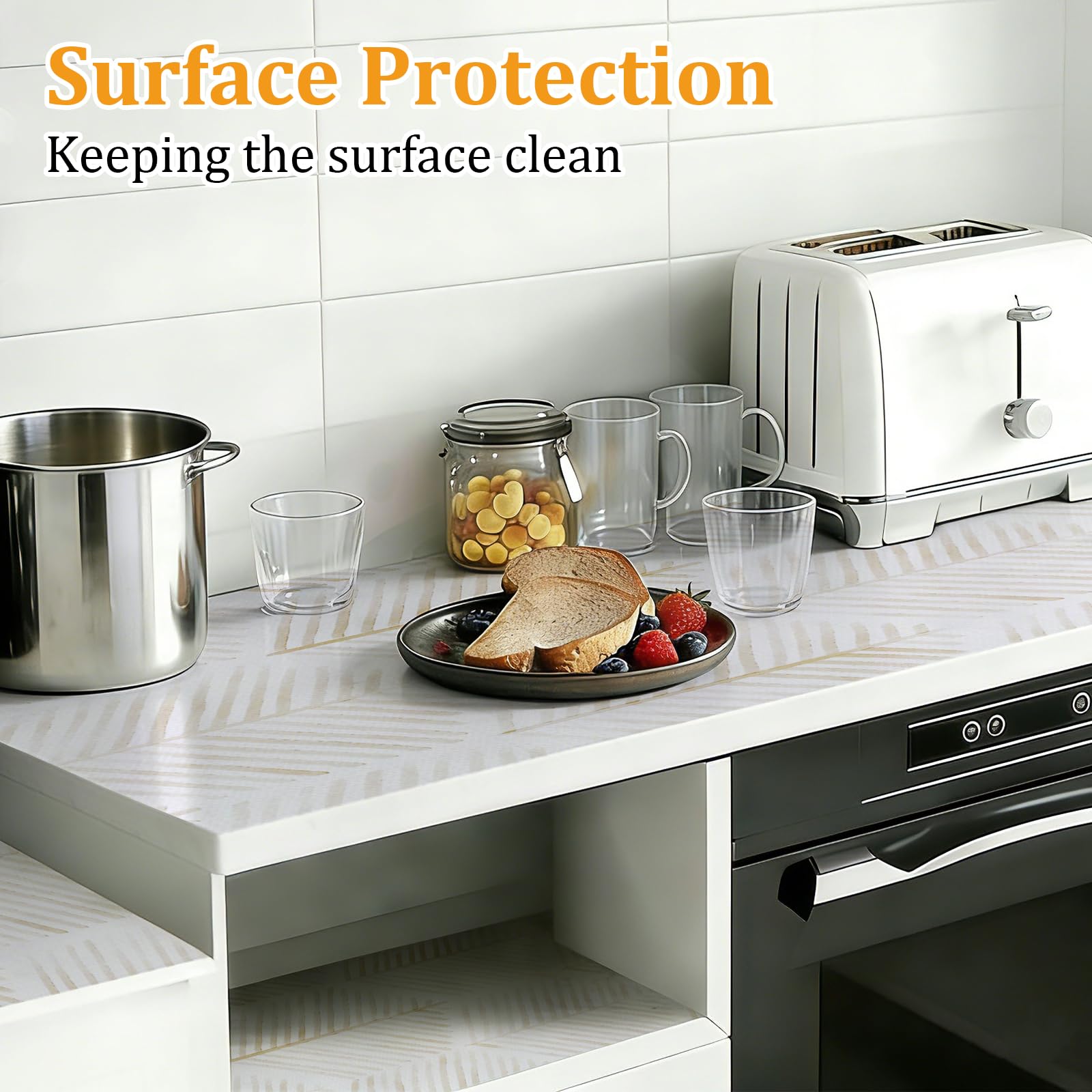 Kitchen Cabinet Shelf Liners - Non-Slip & Waterproof -5 Kitchen Cabinet Shelf Liners - Non-Slip & Waterproof -5