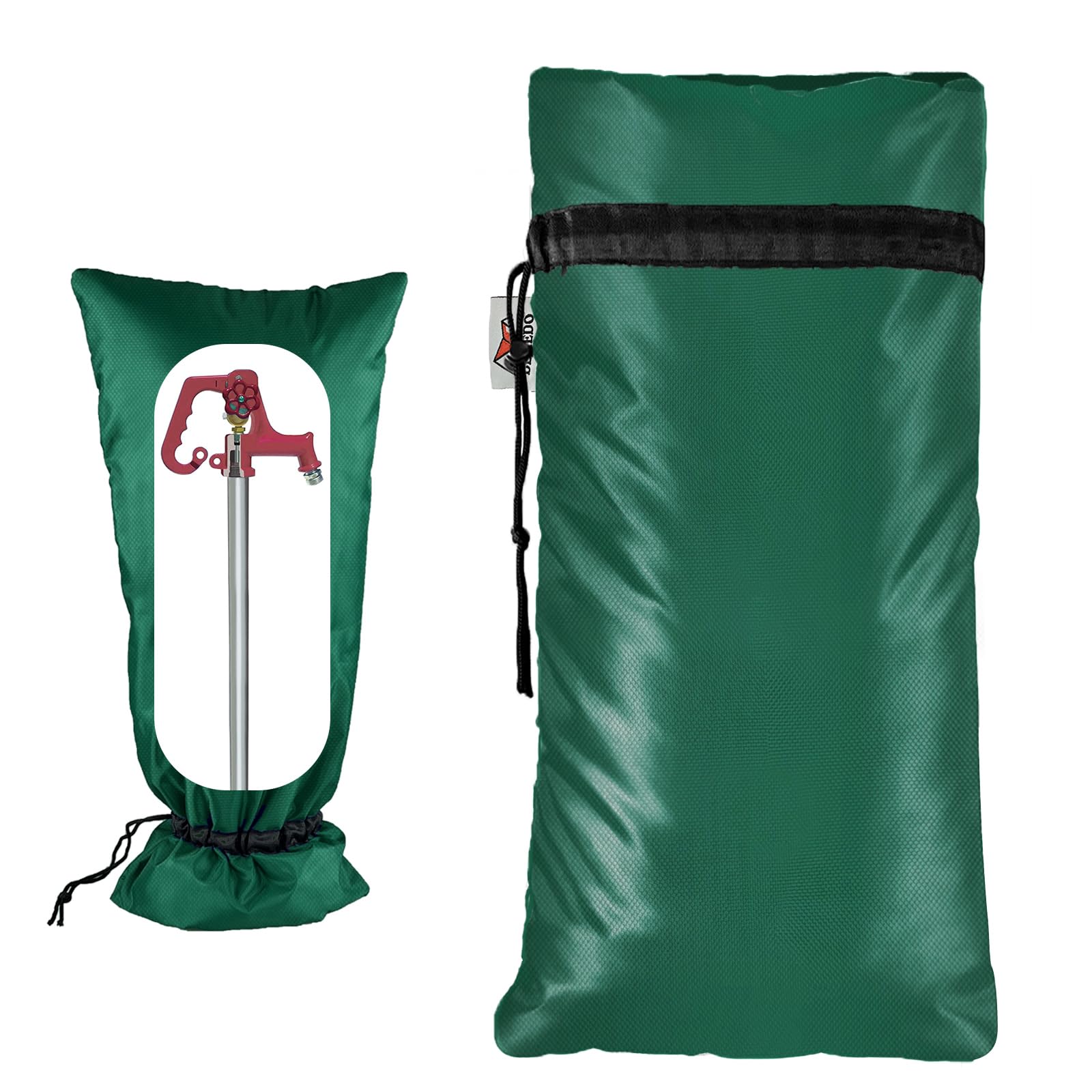Demedo Green Extended Faucet Cover Rv Park Water Hydrant Insulated 3M Thinsulate Insulation Sprinkler Freeze Protector For Winter Summer 35.4"H X 15"W For Garden, Lawn,