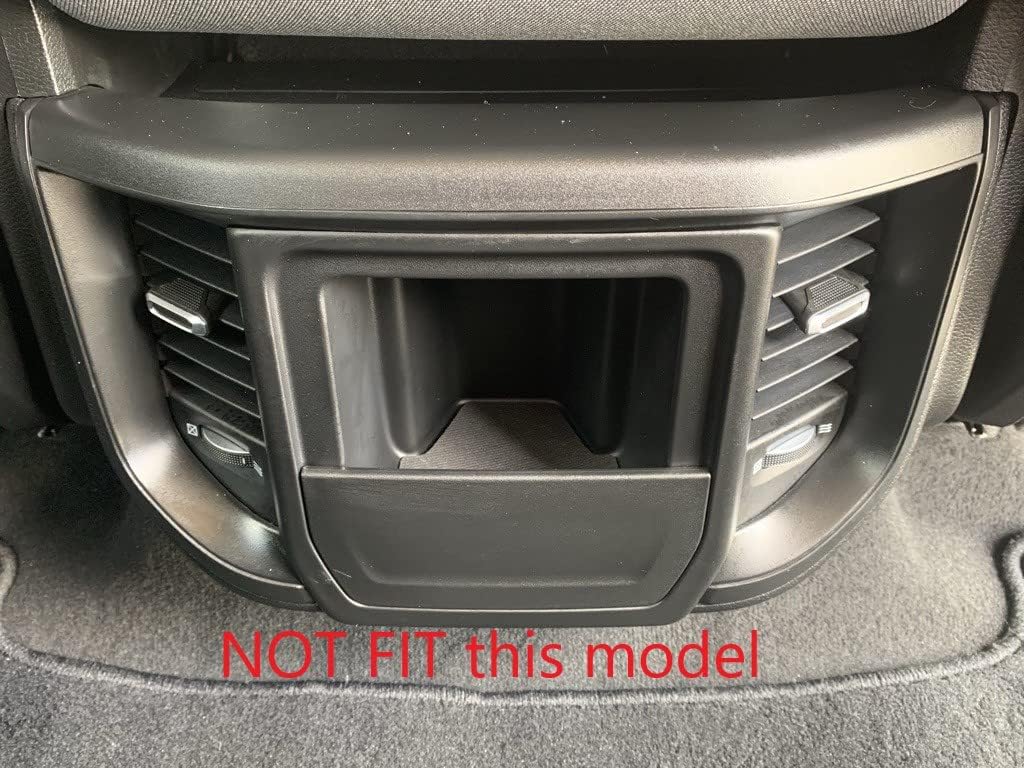 Korlot Carbon Fiber Rear Armrest box A/C Outlet Vent Trim For Dodge Ram 1500 2500 3500 2019+