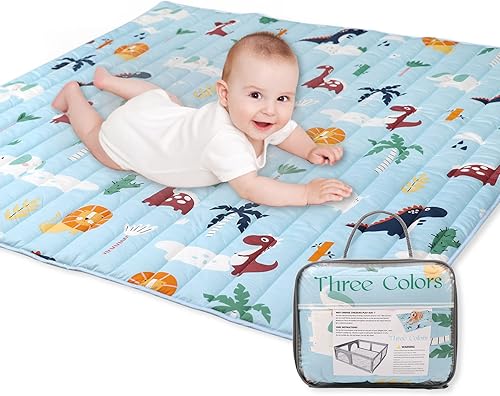 Three Colors Tapete de juego para bebé tapete de bebé para piso tapete de juego para bebés tapete de juego de 50 x 50 pulgadas para corral tela de