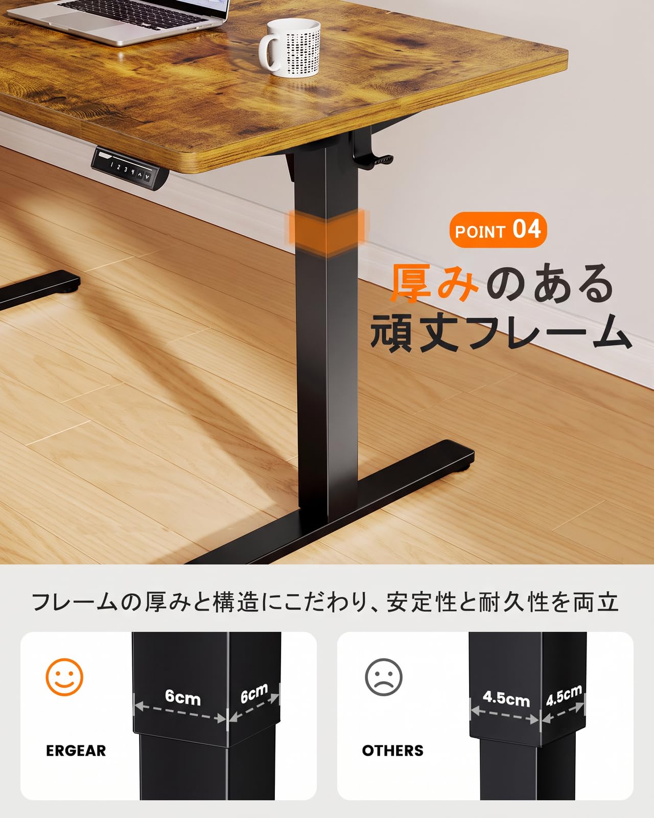 Amazon | ErGear 電動 オフィスワークテーブル 昇降式デスク