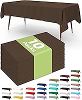 Vista 32 de Pureegg - Juego de 10 manteles de plástico desechables redondos de 84 pulgadas, para fiestas, picnics, bodas, manteles decorativos, redondos, Blanco