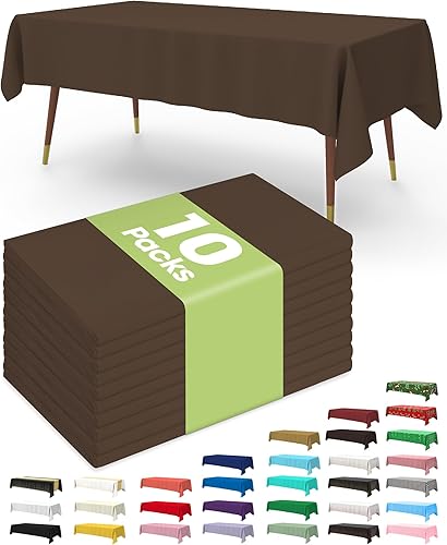 Miniatura 29 de Pureegg Mantel de plástico desechable, paquete de 10 manteles de 54 x 72 pulgadas, decoraciones de fiesta de Halloween, decoración Summerween, Negro