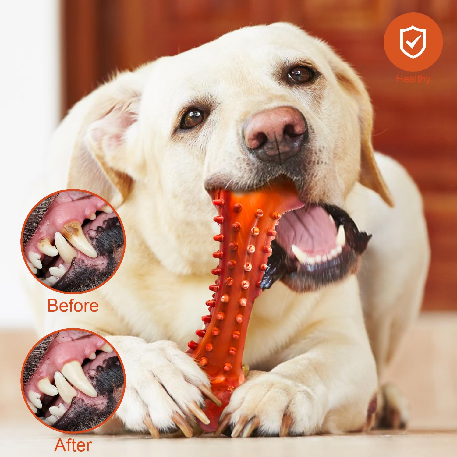 Autoau Giochi per Cani Indistruttibile, Osso per Cane da Masticare Giochi Cane in Gomma Durevole per Pulizia dei Denti Giochi Interattivi per Cani per Aggressivi di Piccoli Medio Grande