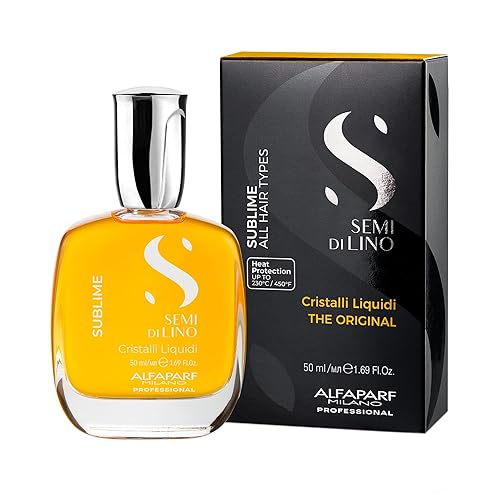 Miniatura 2 de ALFAPARF MILANO Semi di Lino Sublime Cristalli Liquidi Aceite para el cabello con protección térmica, tratamiento superior de suero suavizante para
