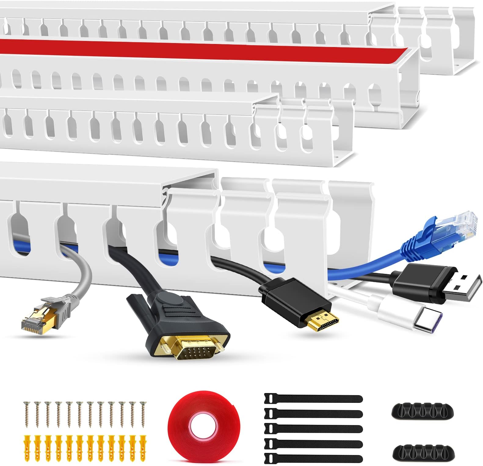 Amazon.com: Cable Duct Management Raceway Kit, 62.8