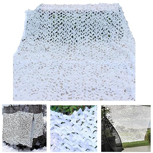 210D Tarnnetz Camouflage, 3x4m – Sonnenschutz für Auto, Camping, Jagd, Party & Fotografie. Ideal für Zelte, Abdeckungen & Dekoration. Robustes Weißes Camo-Netz für Outdoor & Indoor