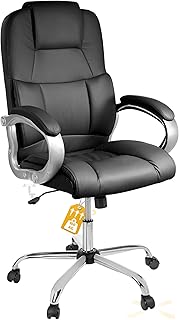 Bürostuhl Denver (Schwarz) – hohe Rückenlehne und Lordosenstütze – bis zu 150kg Tragfähigkeit – gepolsterter und ergonomischer Premium Schreibtischstuhl für Büro und Homeoffice - Top Deal
