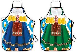 Oktoberfest Couple Apron Set 2 Pack Oktoberfest Beer Festival Themed Aprons Funny Kitchen Aprons for Cooking Party