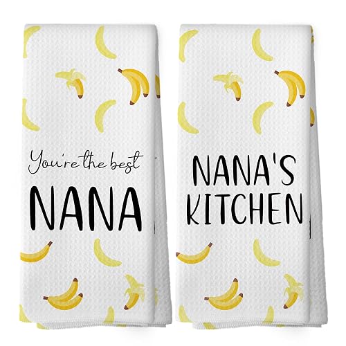 Nana Banana Gifts Kitchen Dish Towels Set of 2, Funny