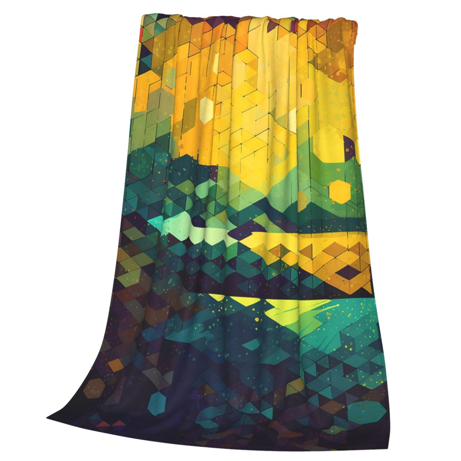 Couverture en flanelle imprimée hexagonale douce et légère 203x152cm