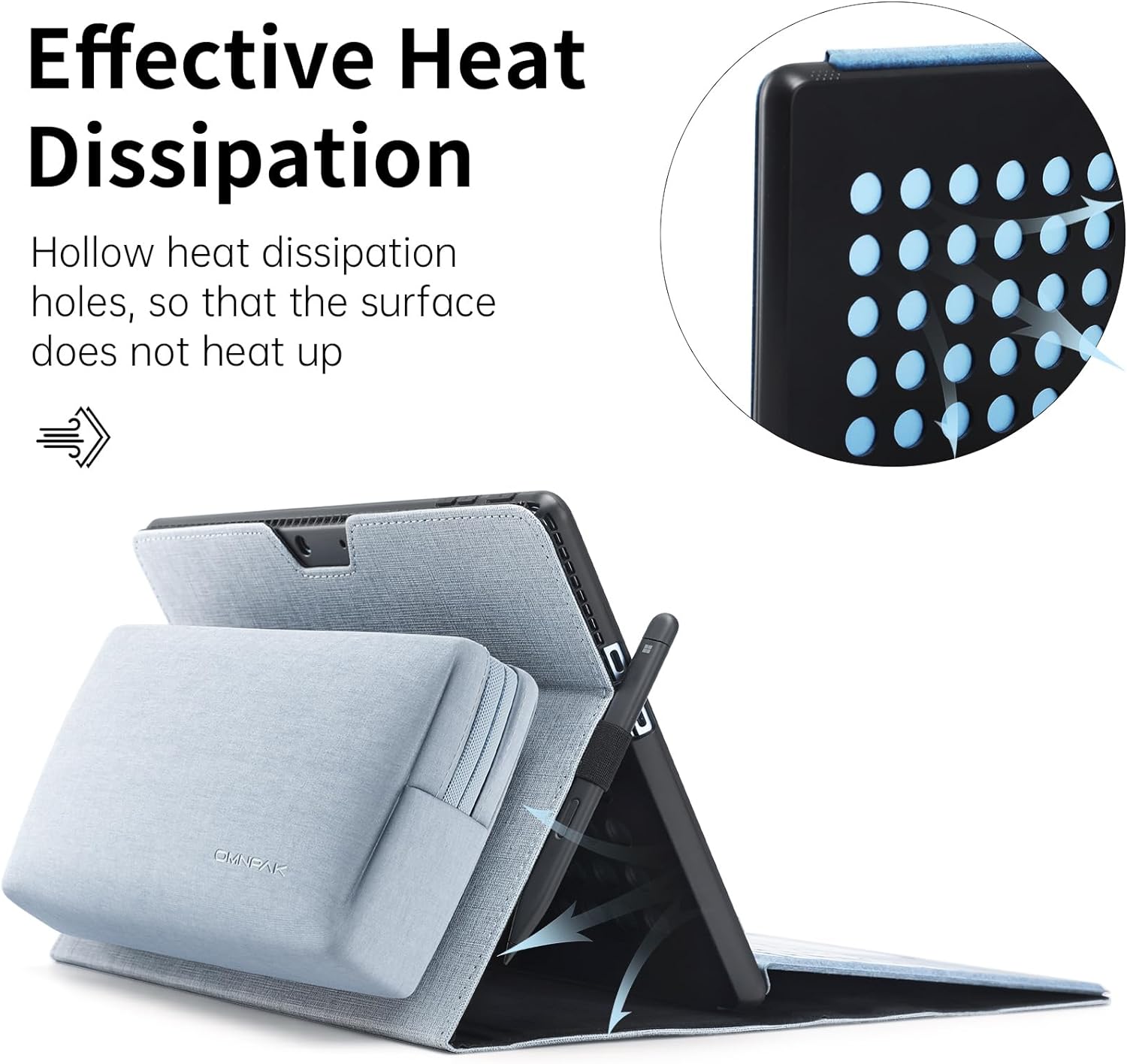 Omnpak Microsoft Surface Pro 11/10/9 Case, Lightweight Protective, Multiple Angle, Stylus Holder, Designed for Surface 11th Edition AI 2024/Pro 9 5G 13" 2022, Compatible with Type Cover Keyboard - Image 5