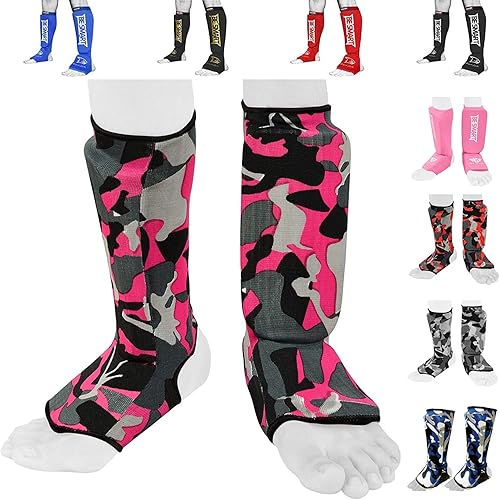 Miniatura 5 de Be Smart - Espinilleras para niños, adultos, jóvenes, hombres y mujeres Muay Thai MMA Kickboxing, entrenamiento con empeine, equipo de protección,