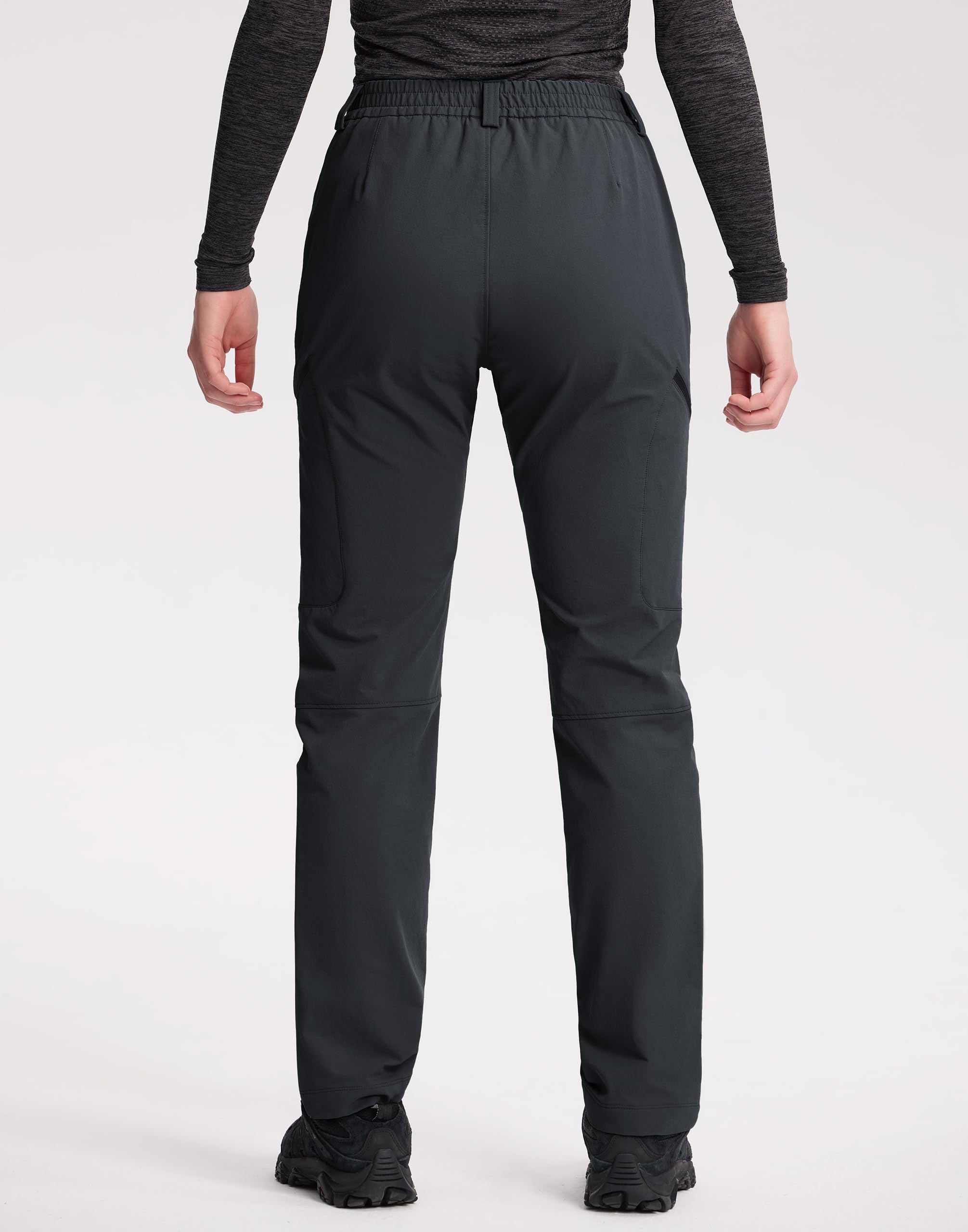 Pioneer Camp Wanderhose Damen Stretch Funktionshose Damen Wasserabweisend Trekkinghose für Frauen 3D-Knieschnitt Funktionshose mit 4 Reißverschluss Taschen
