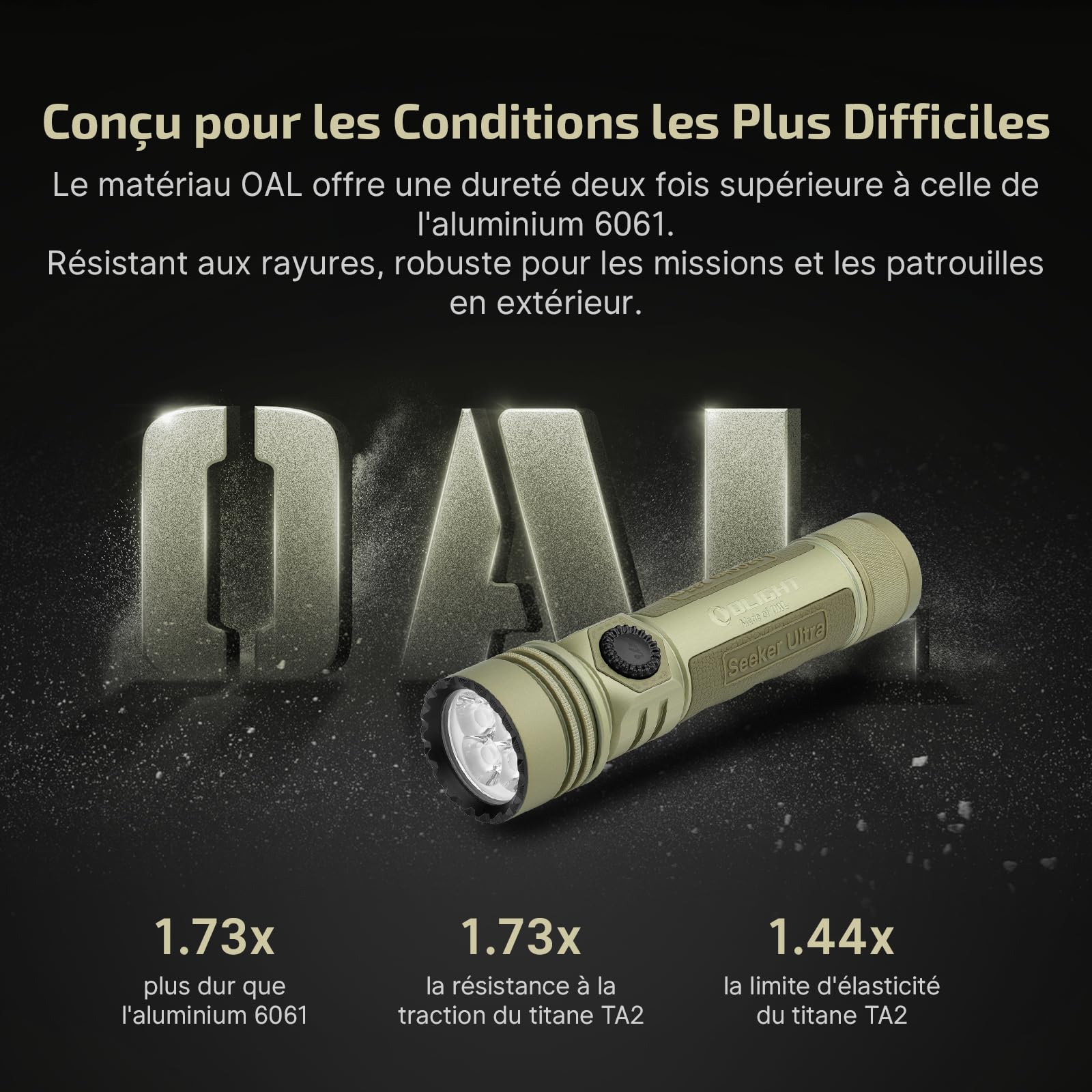 OLIGHT Seeker Ultra Lampe Torche LED Puissante 4800 Lumen 265 m | 5800 mAh, Boîtier OAL, Charge USB-C et MCC3, Étui Innovant, IPX8, 17 Jours d’Autonomie, Outdoor, Camping