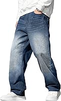 JMIERR Men's Baggy Wide Leg Jeans - Loose Fit Skater Hip Hop Denim Pants for Streetwear Comfort
