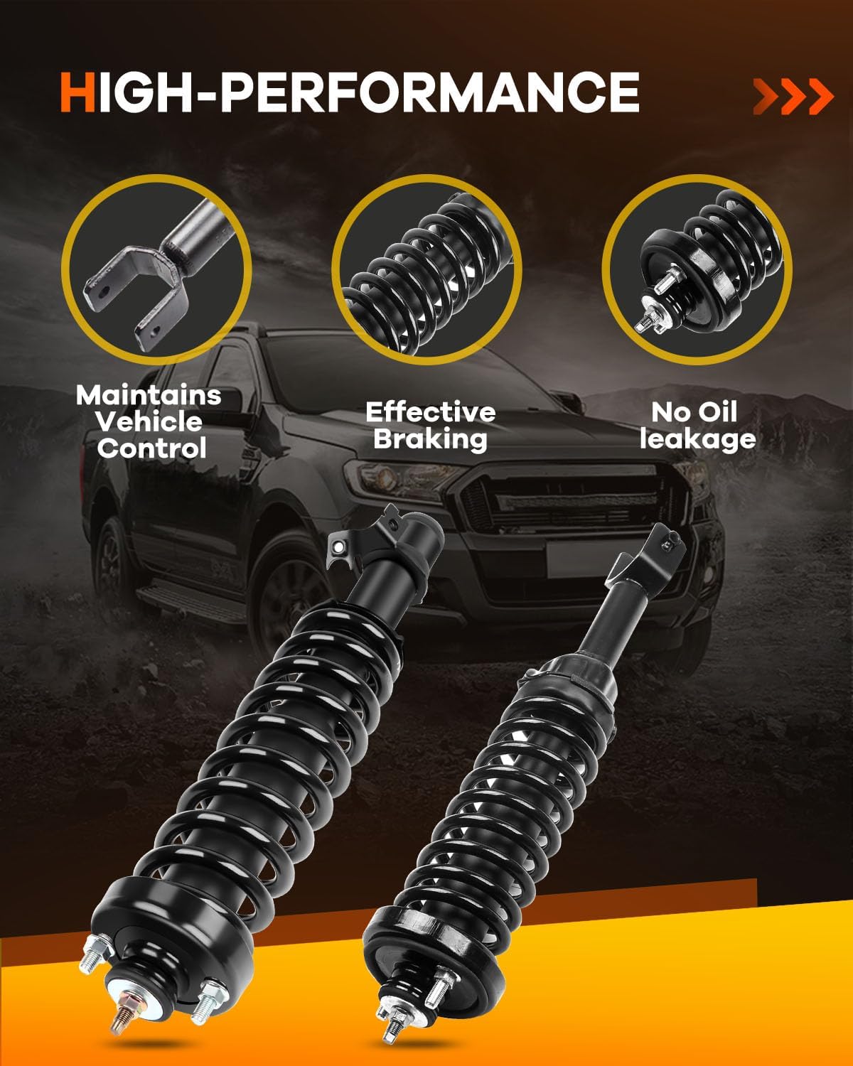 OCPTY Front and Rear Complete Struts Spring Assembly Shocks Strut Fits 1992-1995 for Honda Civic Quick Struts 171946 171945 171266 - Set of 4