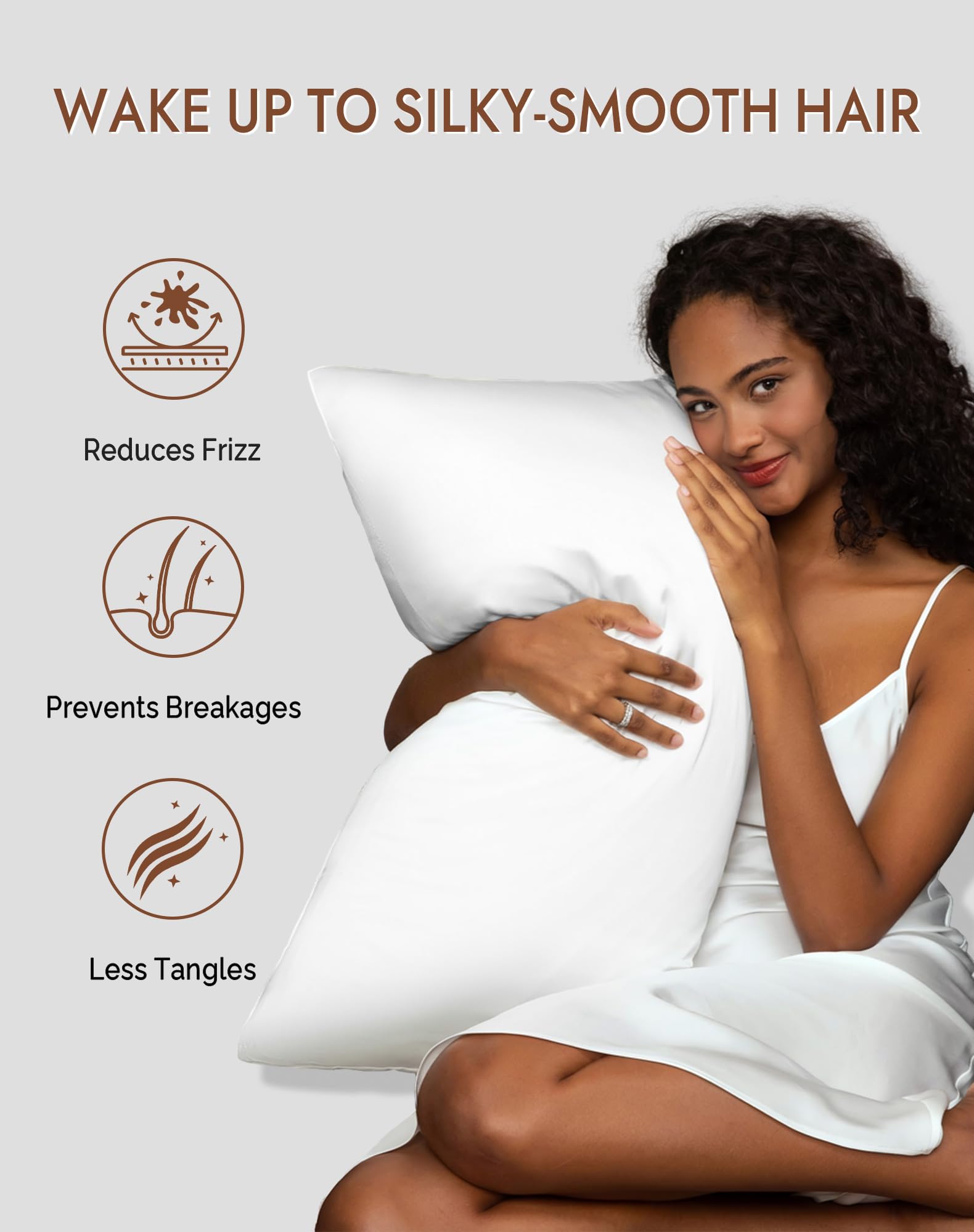 SilkSilky 22 Momme Pure Organic Silk Pillow Cases for Hair & Skin Queen