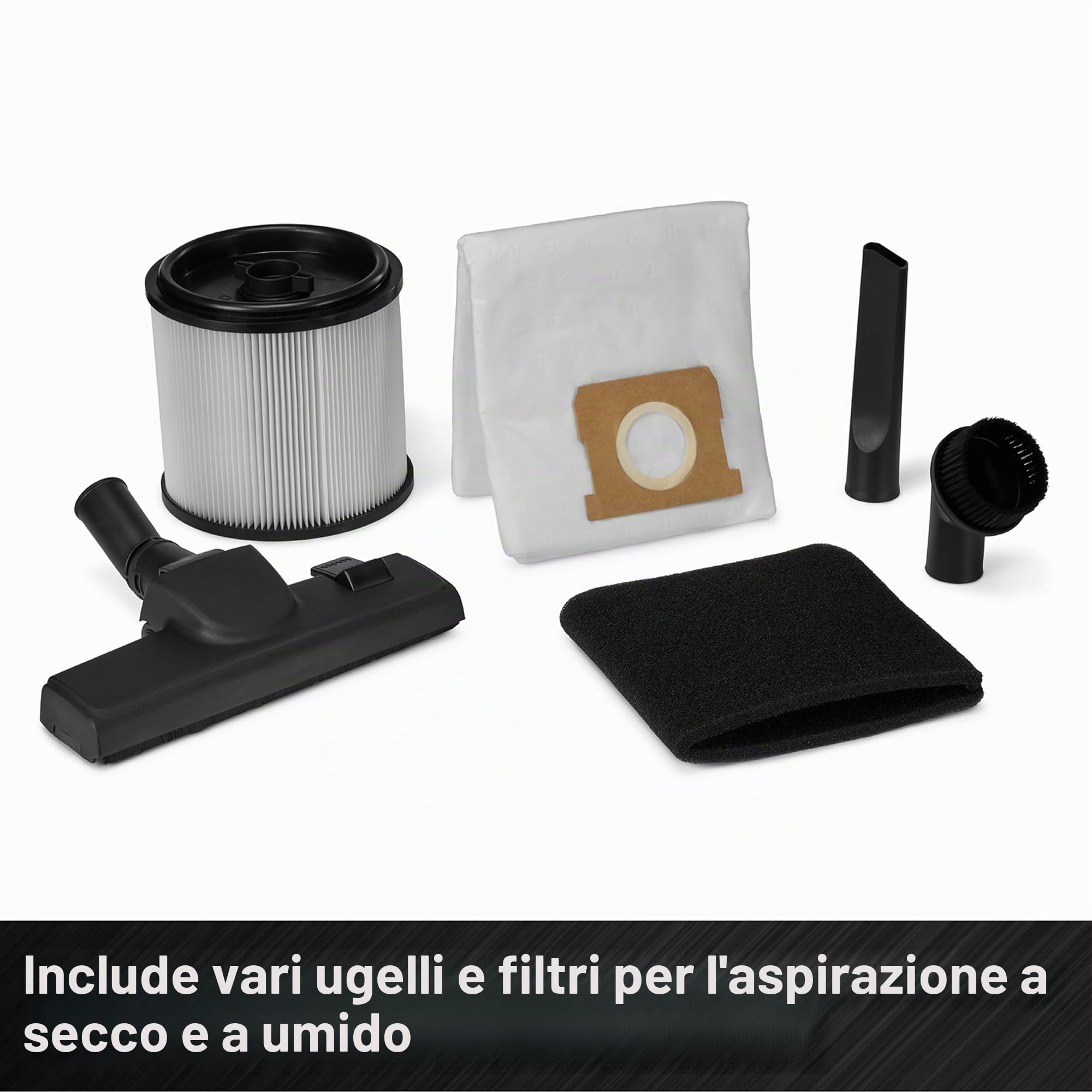 Einhell Aspiratore TE-VC 3080 SACL (1150 W, 220 mbar di potenza, serbatoio da 30 L, classe di protezione dalla polvere L, filtro HEPA, pulizia del filtro, presa automatica, accessori inclusi)