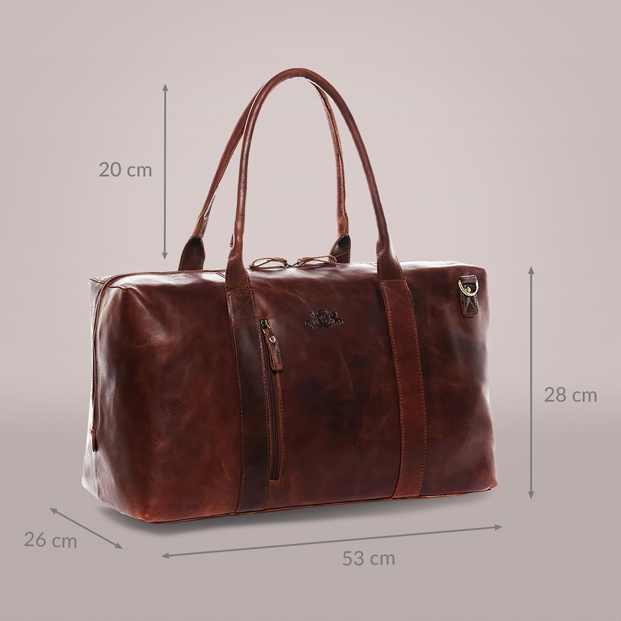 SID & VAIN Bolsa de Viaje Grande Cuero I Bolso de Deporte Fin de Semana I Maletín Viaje Weekender, Equipaje de Mano Cabina Yale Zip marrón Hecho a Mano