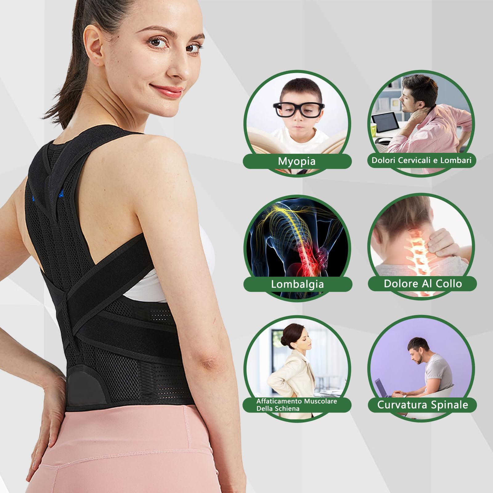 BraceTop Faja postural de hombros y espalda, espalda recta