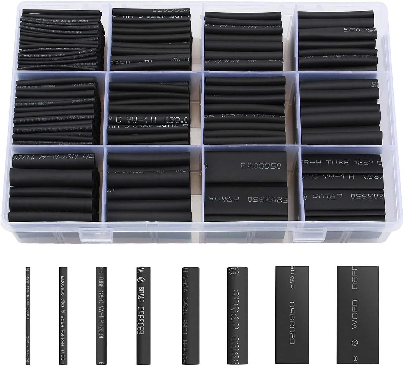 – KASTWAVE 625pcs Heat Shrink Tubing, Heat Shrink Tube Wire Shrink Wrap UL Approved Ratio 2:1 Electrical Cable Wire Kit with Case, Long Lasting Insulation Protection, Safe and Easy, Eco-Friendly