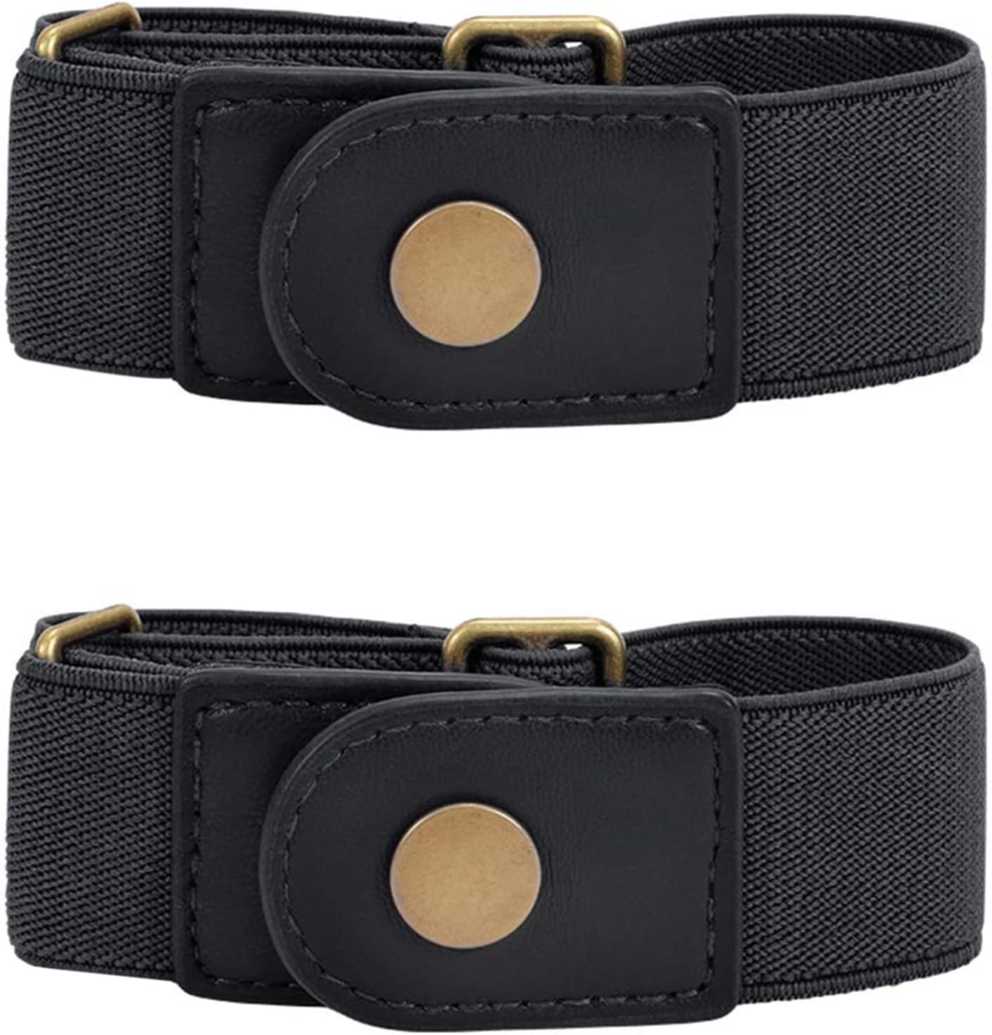 Karjiaja 2PC No Buckle Stretch Belt Elastic Waist Women  Invisible Free Buckleless for Women