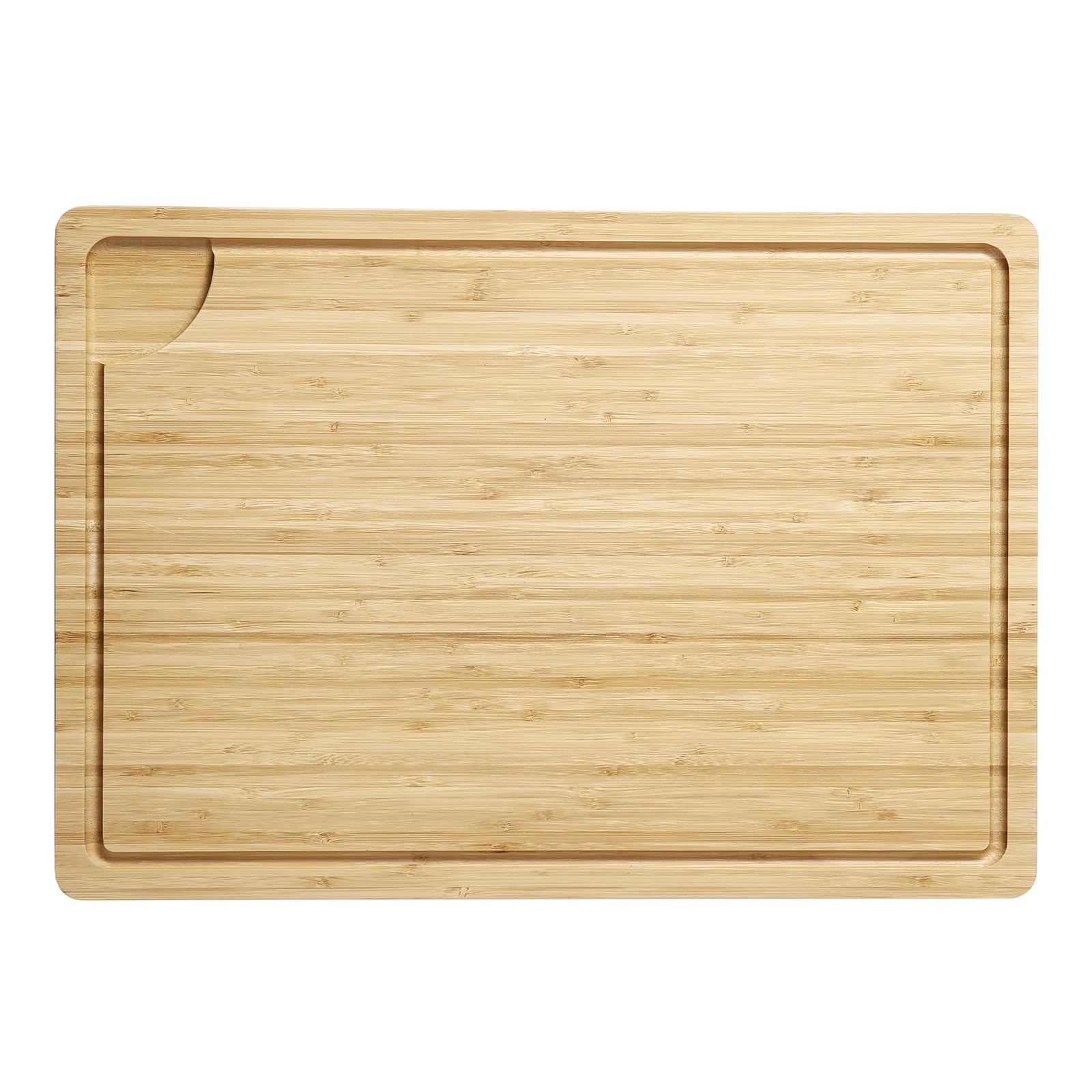 Planche à découper en bois de bambou LinTimes grand format 50x35 cm avec rainure