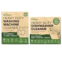 Renuv Dishwasher Cleaner + Washing Machine Cleaner Bundle - Heavy Duty Appliance Deep Cleaning, Descaling and Deodorizing.