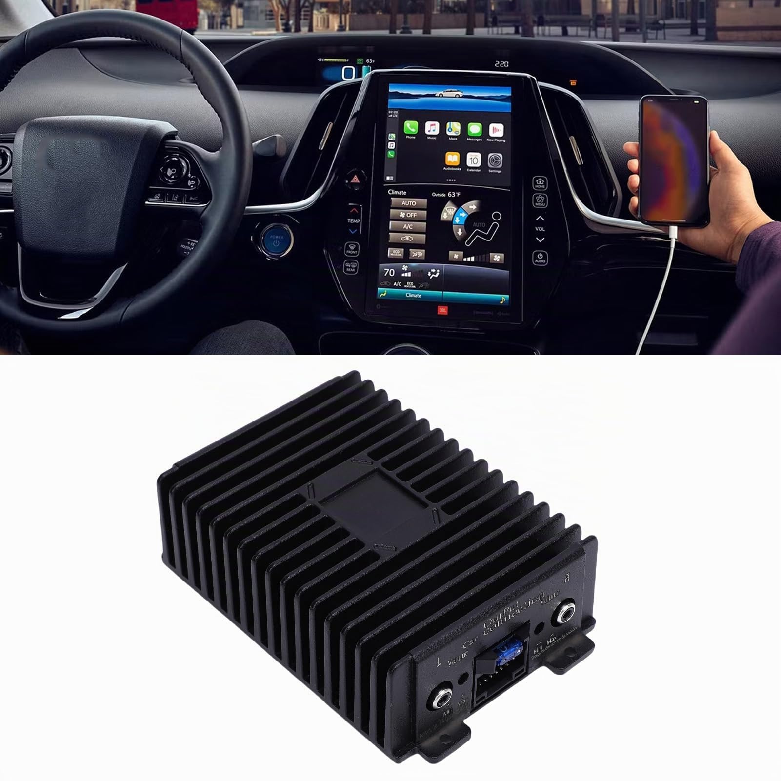 Amplificador de potencia para coche A 4 Amplificador B Clase A para pantalla grande con tecnología DSP de aleación de aluminio