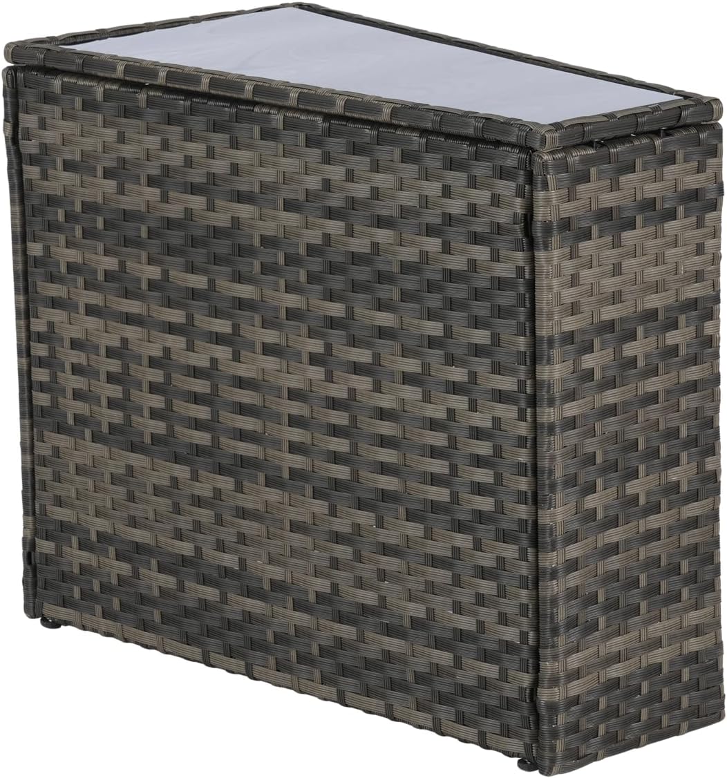 Eafurn 7 Pieces Outdoor Patio Conversation Furniture Sets All Weather Wicker PE Rattan Half-Moon Curved Sectional Sofa with Round Coffee Table, 4 Pillows & Waterproof Cover for Backyard