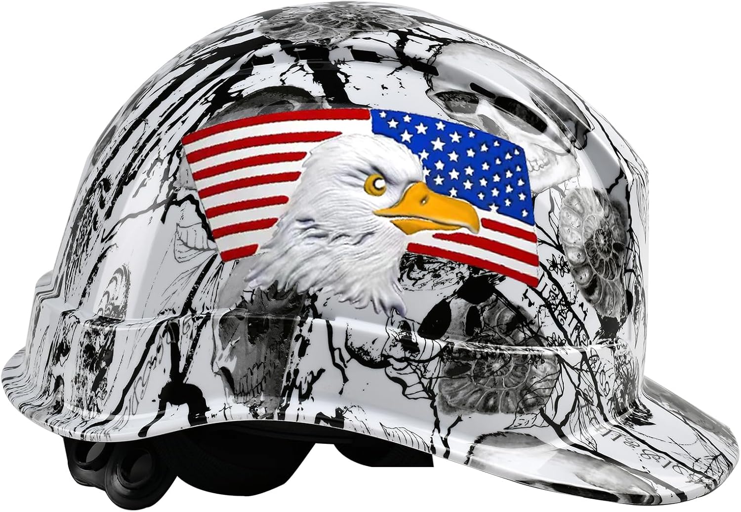 Customizable Cap Style Hard Hat，Construction Work Safety Helmet for Men&Women，Hard Hat with American Flag and Eagle Design