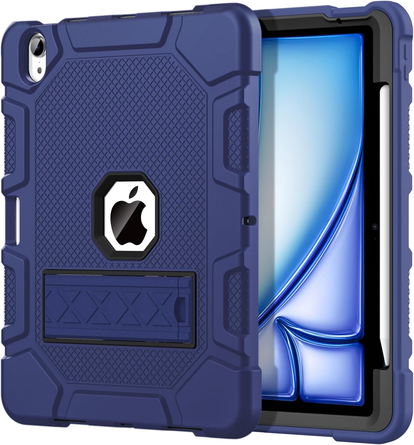 Azzsy Case for iPad Air 11 Inch M4/M3/M2 (2026/2025/2024), iPad Air 5th/4th Generation 10.9 Inch (2022/2020), Heavy Duty Shockproof Rugged Protective Case with Pencil Holder, Purple