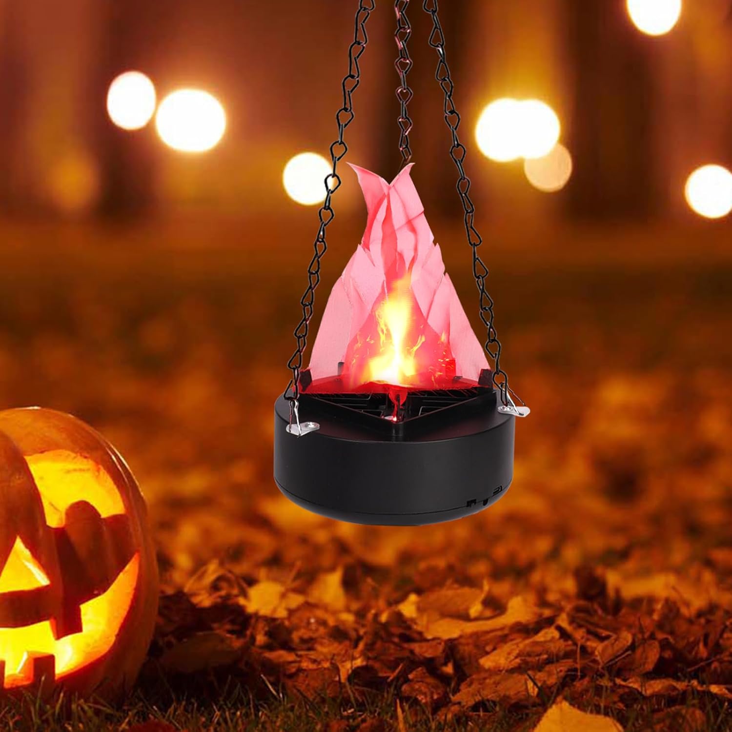 TOPCHANCES LED Fake Fire Flame 3D Flickering Fire Night Light Prop Simulated Flame Lamp for Halloween Christmas Indoor Party Decoration